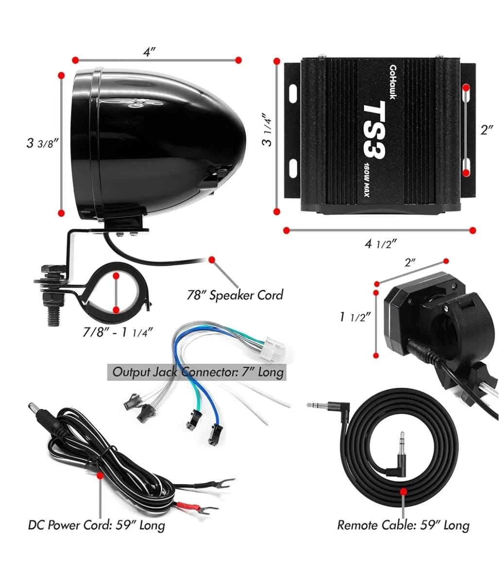 GoHawk Altavoces para moto -  disponible