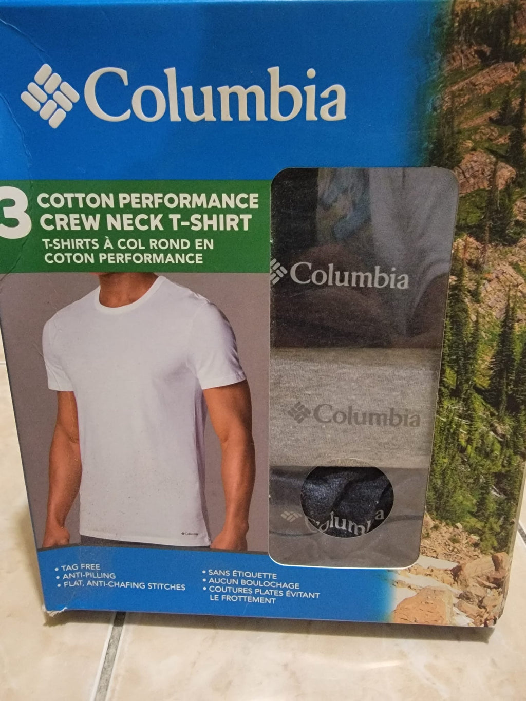 Paquete de 3 camisetas columbia - disponible